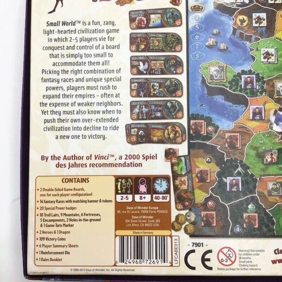 Small World Fantasy Board Game Days of Wonder Philippe Keyaerts 100% Complete - Picture 9 of 10